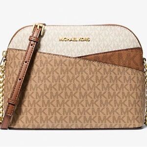 Michael Kors Brown and Cream Crossbody Bag